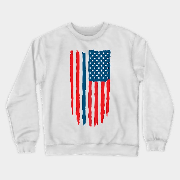 distressed usa flag blue line Crewneck Sweatshirt by The Laughing Professor